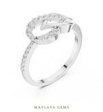 Load image into Gallery viewer, Maylaya Gems triangle ribbon lab-grown diamond ring in white gold
