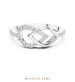 Load image into Gallery viewer, Maylaya Gems triangle ribbon lab-grown diamond ring in white gold
