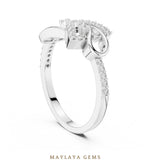 Load image into Gallery viewer, Maylaya Gems looped bow lab-grown diamond ring in white gold
