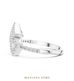 Load image into Gallery viewer, Maylaya Gems double square ribbon lab-grown diamond ring in white gold
