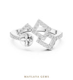 Load image into Gallery viewer, Maylaya Gems double square ribbon lab-grown diamond ring in white gold
