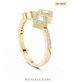 Load image into Gallery viewer, Maylaya Gems double square ribbon lab-grown diamond ring in yellow gold
