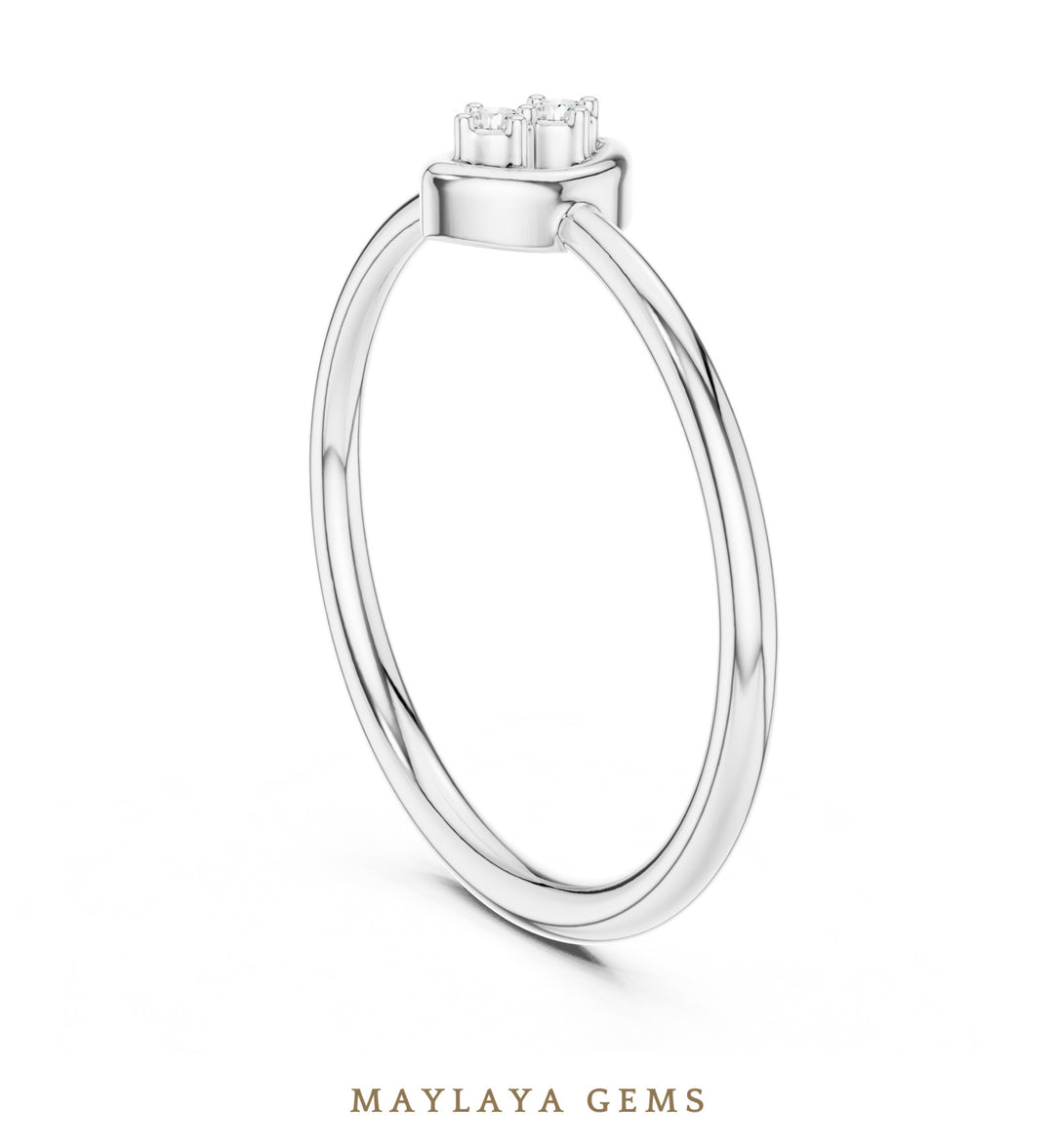 Maylaya Gems petite duo lab-grown diamond ring in white gold