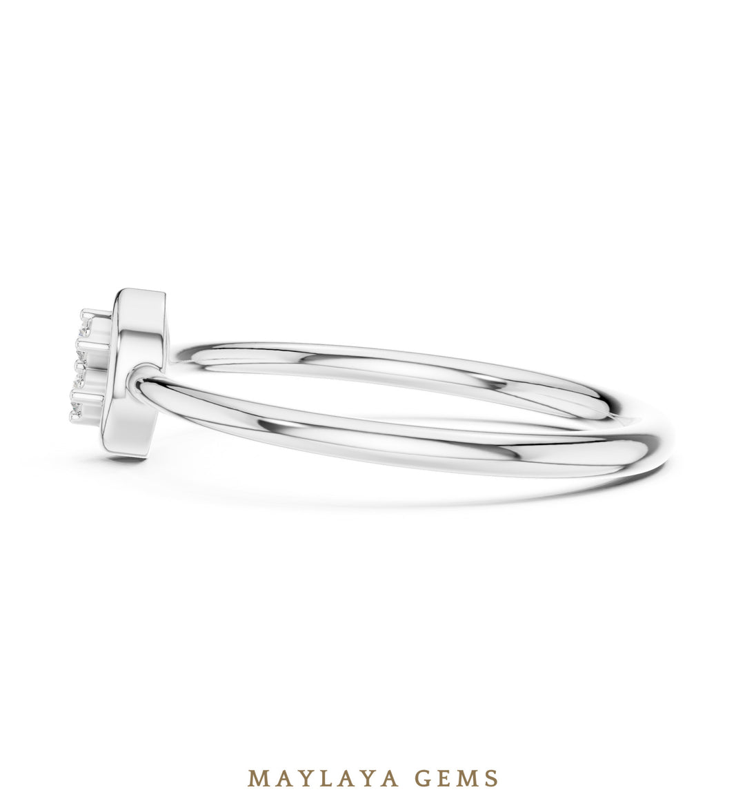 Maylaya Gems petite duo lab-grown diamond ring in white gold