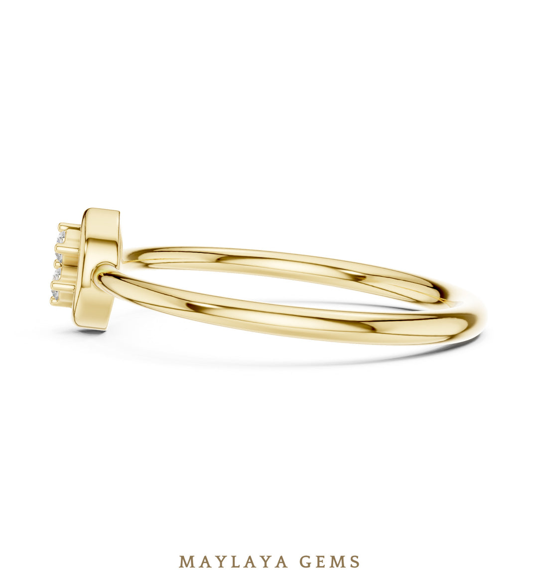 Maylaya Gems petite duo lab-grown diamond ring in yellow gold