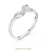 Load image into Gallery viewer, Maylaya Gems infinity twist lab-grown diamond ring in white gold
