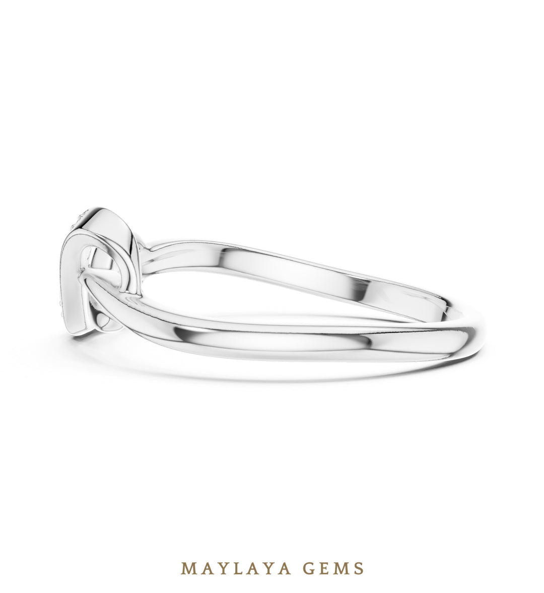 Maylaya Gems infinity twist lab-grown diamond ring in white gold