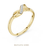 Load image into Gallery viewer, Maylaya Gems infinity twist lab-grown diamond ring in yellow gold
