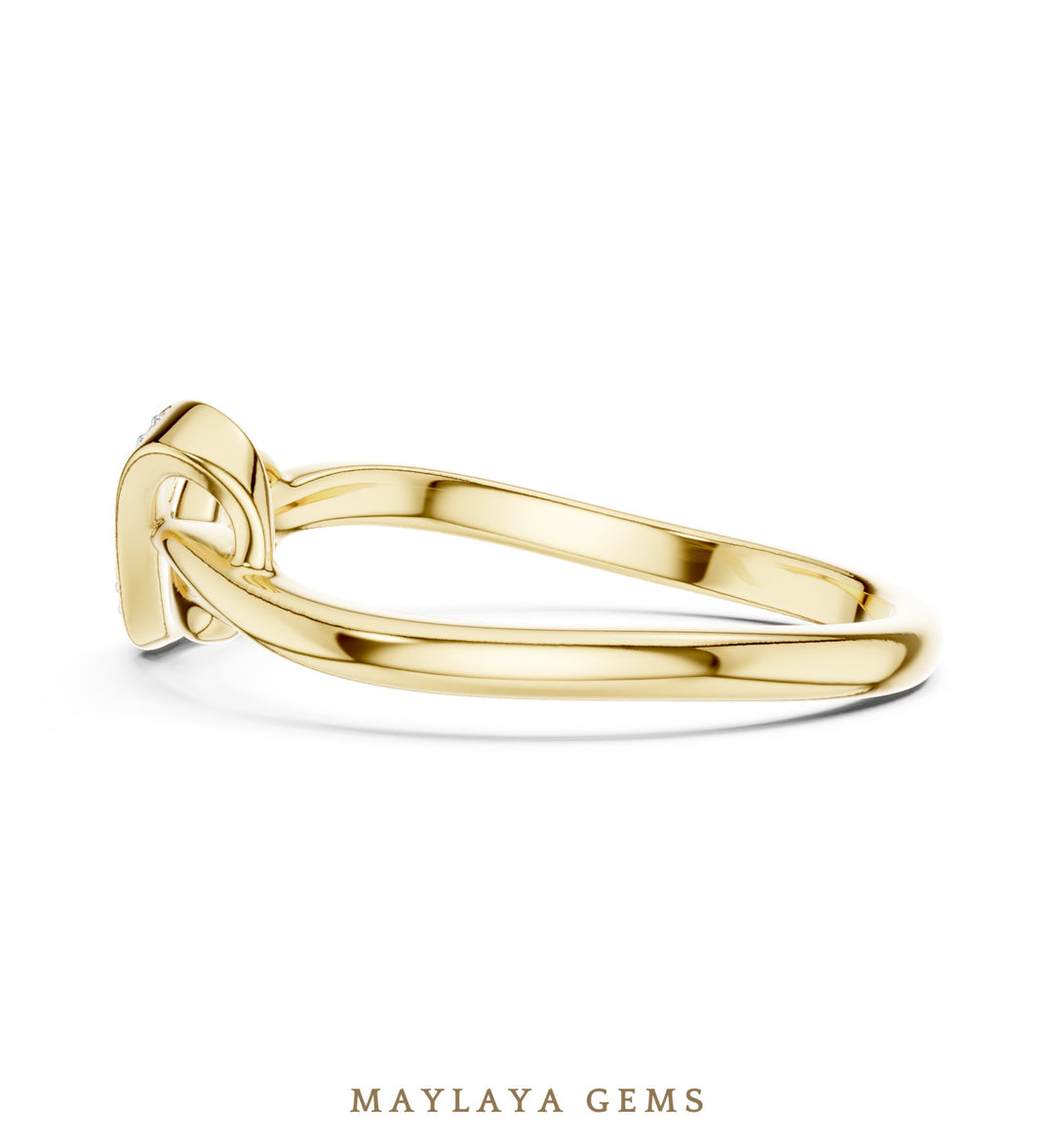 Maylaya Gems infinity twist lab-grown diamond ring in yellow gold