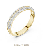 Load image into Gallery viewer, Maylaya Gems double row pave lab-grown diamond band in yellow gold
