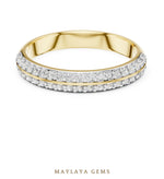 Load image into Gallery viewer, Maylaya Gems double row pave lab-grown diamond band in yellow gold
