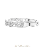 Load image into Gallery viewer, Maylaya Gems milgrain alternating round lab-grown diamond band in white gold
