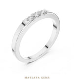 Load image into Gallery viewer, Maylaya Gems three round lab-grown diamond band in white gold
