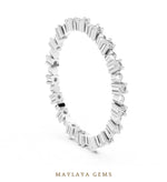 Load image into Gallery viewer, Maylaya Gems round dot eternity lab-grown diamond band in white gold
