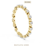 Load image into Gallery viewer, Maylaya Gems round dot eternity lab-grown diamond band in yellow gold
