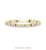 Load image into Gallery viewer, Maylaya Gems round dot eternity lab-grown diamond band in yellow gold
