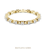 Load image into Gallery viewer, Maylaya Gems round dot eternity lab-grown diamond band in yellow gold
