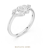 Load image into Gallery viewer, Maylaya Gems interlocking hearts lab-grown diamond ring in white gold
