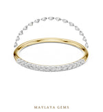 Load image into Gallery viewer, Maylaya Gems petite round half eternity band lab-grown diamond band in yellow gold
