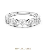 Load image into Gallery viewer, Maylaya Gems heart bezel band lab-grown diamond band in white gold
