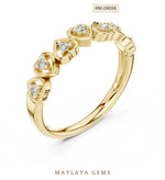 Load image into Gallery viewer, Maylaya Gems heart bezel band lab-grown diamond band in yellow gold
