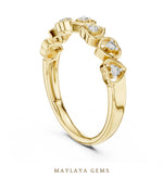 Load image into Gallery viewer, Maylaya Gems heart bezel band lab-grown diamond band in yellow gold
