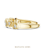 Load image into Gallery viewer, Maylaya Gems heart bezel band lab-grown diamond band in yellow gold
