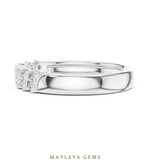 Load image into Gallery viewer, Maylaya Gems leaf link band lab-grown diamond band in white gold
