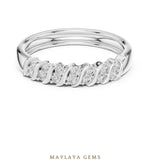 Load image into Gallery viewer, Maylaya Gems leaf link band lab-grown diamond band in white gold
