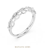 Load image into Gallery viewer, Maylaya Gems marquise motif link band lab-grown diamond band in white gold
