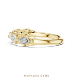 Load image into Gallery viewer, Maylaya Gems marquise motif link band lab-grown diamond band in yellow gold
