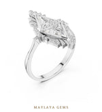 Load image into Gallery viewer, Maylaya Gems triangle geometric toi et moi lab-grown diamond ring in white gold
