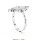 Load image into Gallery viewer, Maylaya Gems triangle geometric toi et moi lab-grown diamond ring in white gold
