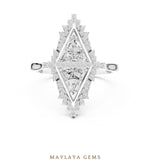 Load image into Gallery viewer, Maylaya Gems triangle geometric toi et moi lab-grown diamond ring in white gold
