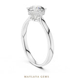 Load image into Gallery viewer, Maylaya Gems round hidden halo lab-grown diamond ring in white gold
