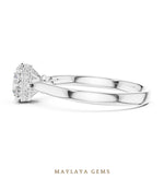 Load image into Gallery viewer, Maylaya Gems round hidden halo lab-grown diamond ring in white gold
