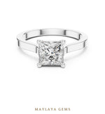 Load image into Gallery viewer, Maylaya Gems princess solitaire lab-grown diamond ring in white gold
