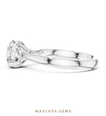 Load image into Gallery viewer, Maylaya Gems round cathedral solitaire lab-grown diamond ring in white gold
