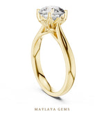 Load image into Gallery viewer, Maylaya Gems round cathedral solitaire lab-grown diamond ring in yellow gold
