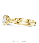 Load image into Gallery viewer, Maylaya Gems round cathedral solitaire lab-grown diamond ring in yellow gold
