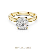 Load image into Gallery viewer, Maylaya Gems round cathedral solitaire lab-grown diamond ring in yellow gold
