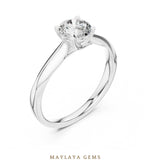 Load image into Gallery viewer, Maylaya Gems round classic solitaire lab-grown diamond ring in white gold
