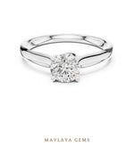 Load image into Gallery viewer, Maylaya Gems round classic solitaire lab-grown diamond ring in white gold
