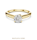 Load image into Gallery viewer, Maylaya Gems round classic solitaire lab-grown diamond ring in yellow gold
