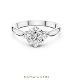 Load image into Gallery viewer, Maylaya Gems round open cathedral solitaire lab-grown diamond ring in white gold
