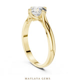 Load image into Gallery viewer, Maylaya Gems round open cathedral solitaire lab-grown diamond ring in yellow gold
