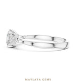 Load image into Gallery viewer, Maylaya Gems round pear trilogy lab-grown diamond ring in white gold
