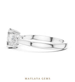 Load image into Gallery viewer, Maylaya Gems cushion curved trillion trilogy lab-grown diamond ring in white gold
