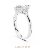 Load image into Gallery viewer, Maylaya Gems marquise trillion trilogy lab-grown diamond ring in white gold
