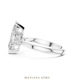 Load image into Gallery viewer, Maylaya Gems marquise trillion trilogy lab-grown diamond ring in white gold
